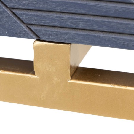 mesita madera-metal azul-dorado 50x35x55 cm