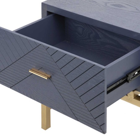 mesita madera-metal azul-dorado 50x35x55 cm