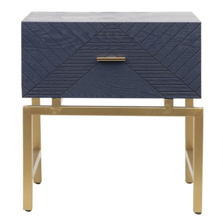 mesita madera-metal azul-dorado 50x35x55 cm