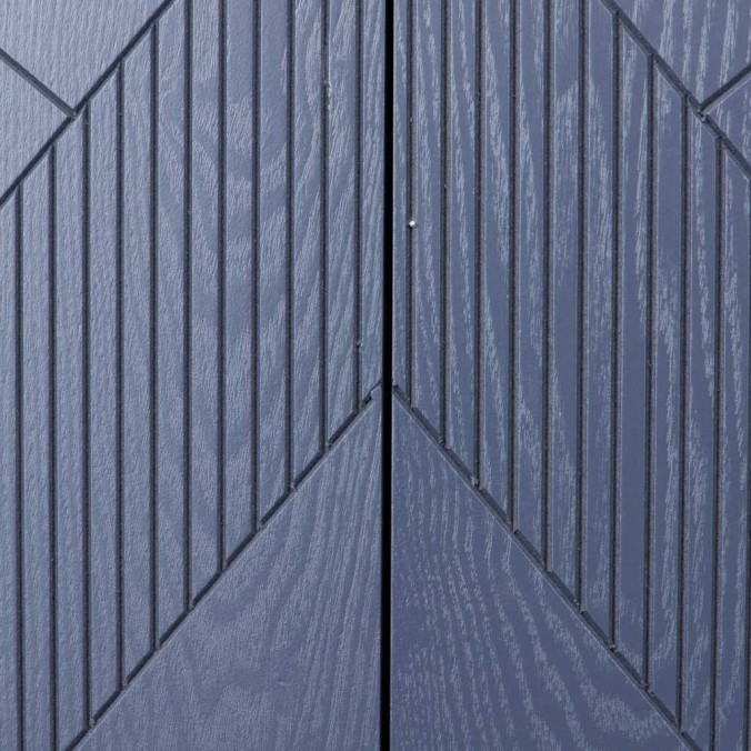 cabinet madera-metal azul-dorado 100x45x163 cm