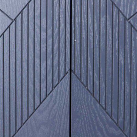 cabinet madera-metal azul-dorado 100x45x163 cm