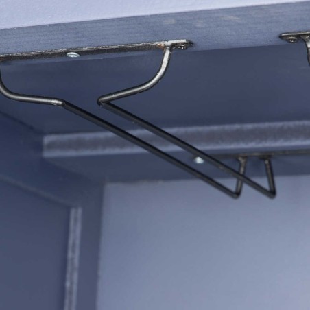 cabinet madera-metal azul-dorado 100x45x163 cm