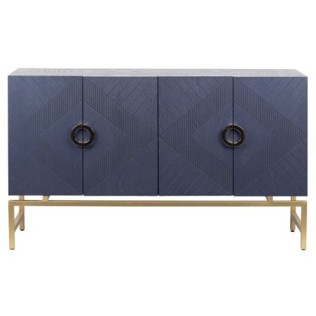 aparador madera-metal azul-dorado 140x40x84 cm