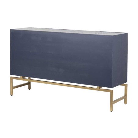 aparador madera-metal azul-dorado 140x40x84 cm
