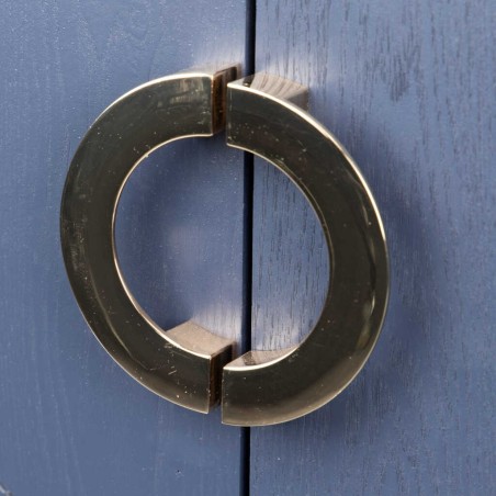 aparador madera-metal azul-dorado 140x40x84 cm