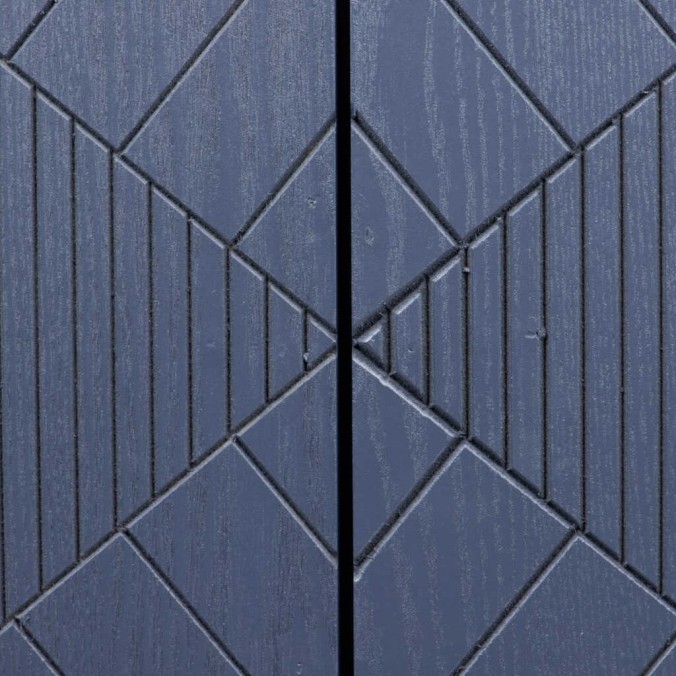 aparador madera-metal azul-dorado 140x40x84 cm