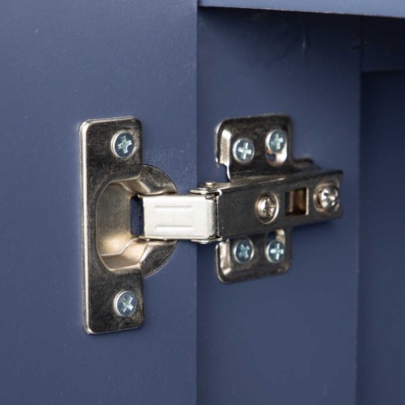 aparador madera-metal azul-dorado 140x40x84 cm