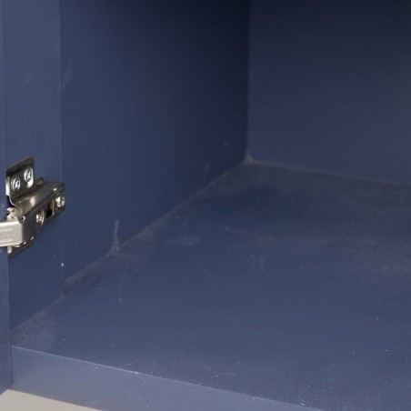 aparador madera-metal azul-dorado 140x40x84 cm