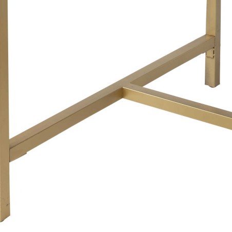 mesa comedor madera-metal azul-dorado 180x90x80 cm