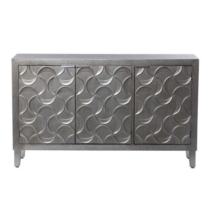 aparador madera champagne 3 puertas 140x40x83 cm