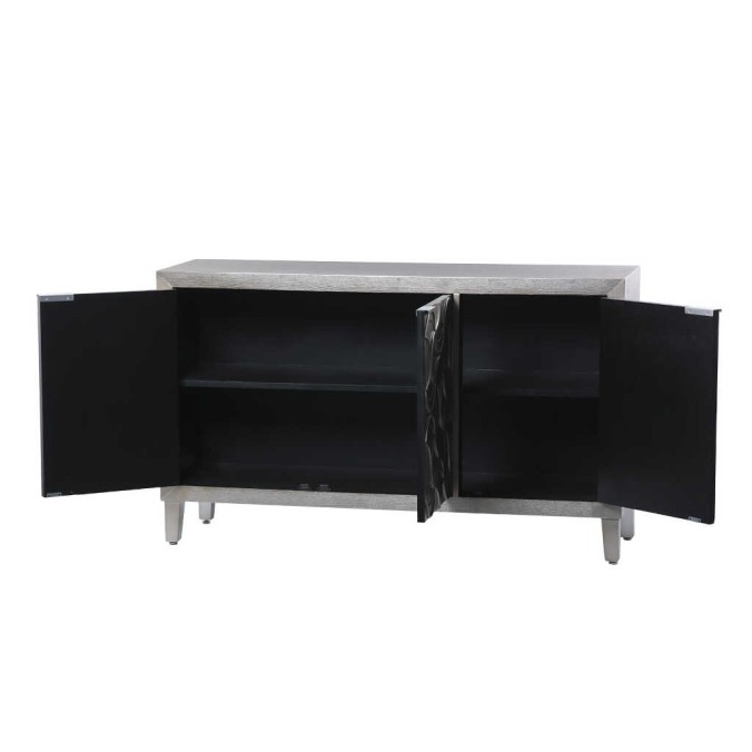 aparador madera champagne 3 puertas 140x40x83 cm