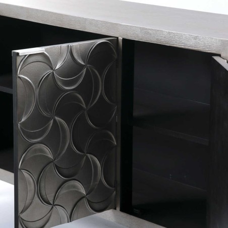 aparador madera champagne 3 puertas 140x40x83 cm