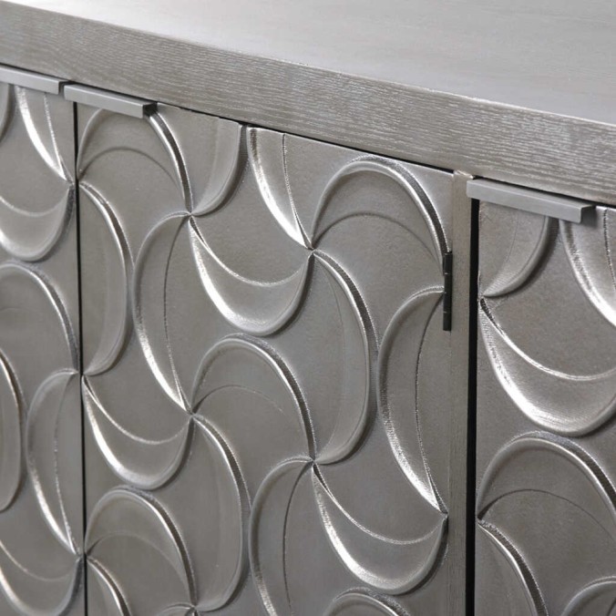 aparador madera champagne 3 puertas 140x40x83 cm