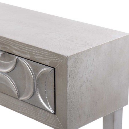 consola madera champagne 2 cajones 110x30x83 cm