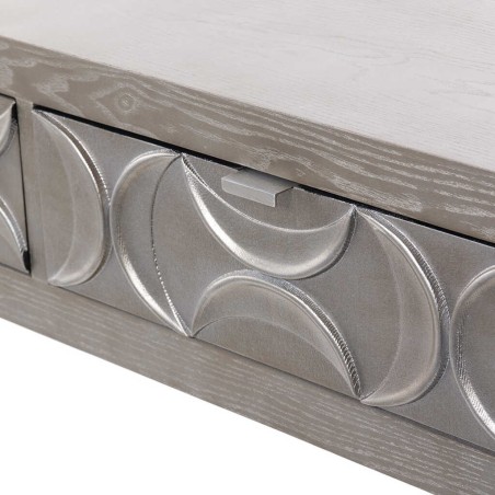 consola madera champagne 2 cajones 110x30x83 cm