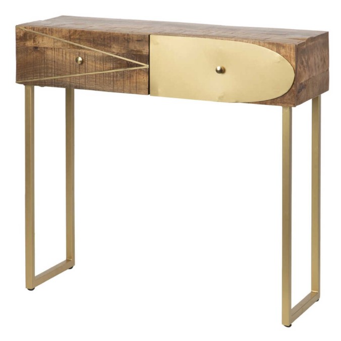 consola madera mango-metal 100x35x90 cm