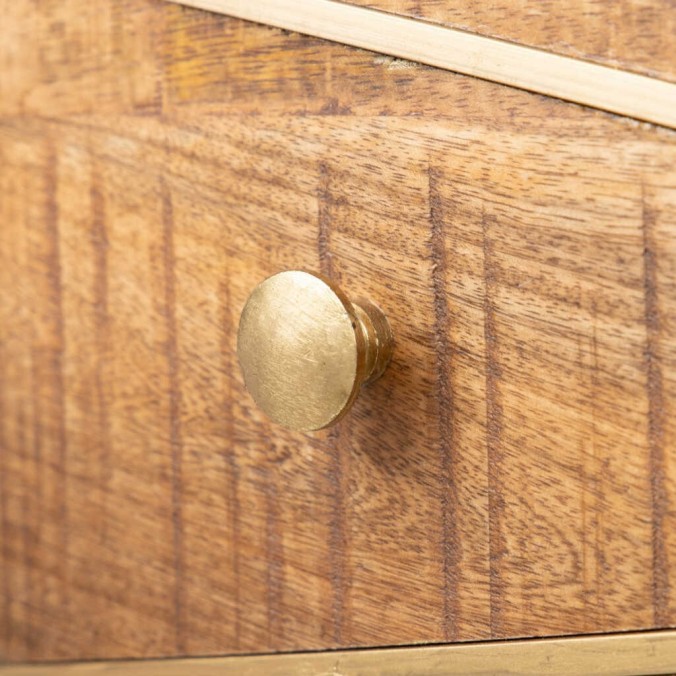 consola madera mango-metal 100x35x90 cm