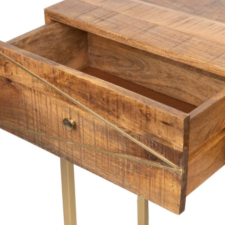 consola madera mango-metal 100x35x90 cm