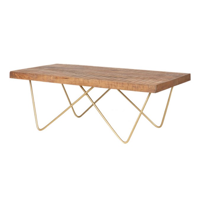 mesa centro madera mango-metal 110x60x40 cm