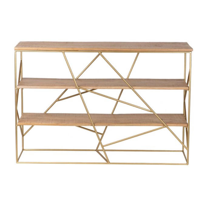 consola madera mango-metal 120x35x80 cm