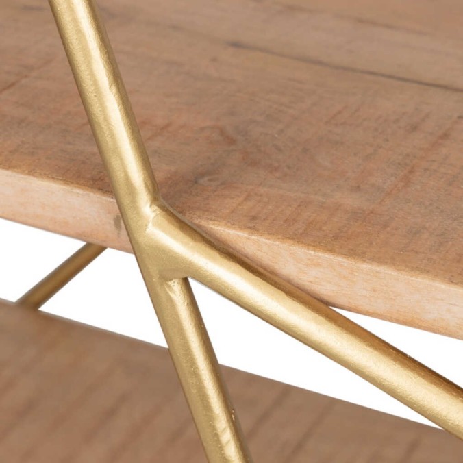 consola madera mango-metal 120x35x80 cm