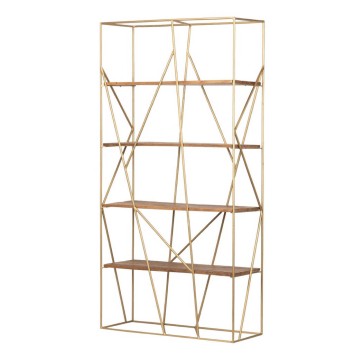 estanteria madera mango-metal 90x35x180 cm