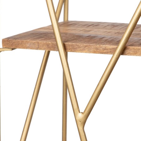 estanteria madera mango-metal 90x35x180 cm