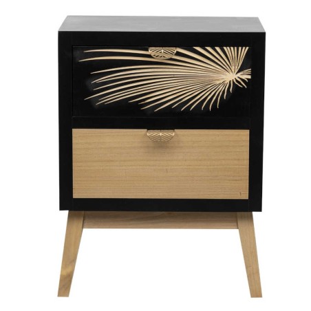 mesita madera talla 2 cajones 45x30x60 cm