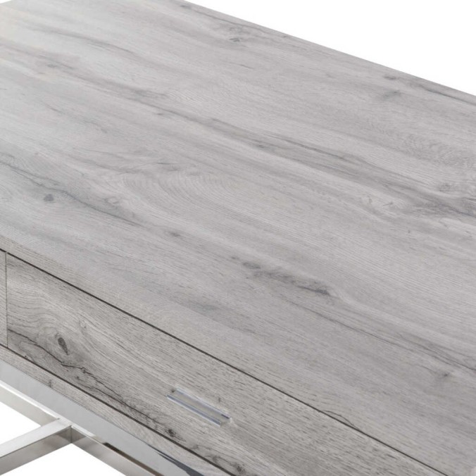 mesa centro inox. mdf 120x60x45 cm