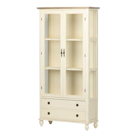 vitrina paulownia-mdf blanco-natural 90x35x180 cm