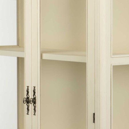 vitrina paulownia-mdf blanco-natural 90x35x180 cm