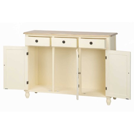 aparador paulownia-mdf blanco-natural 120x39x90 cm