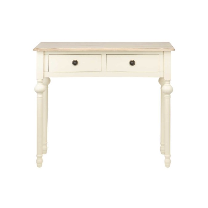 consola paulownia-mdf blanco-natural 90x40x80 cm