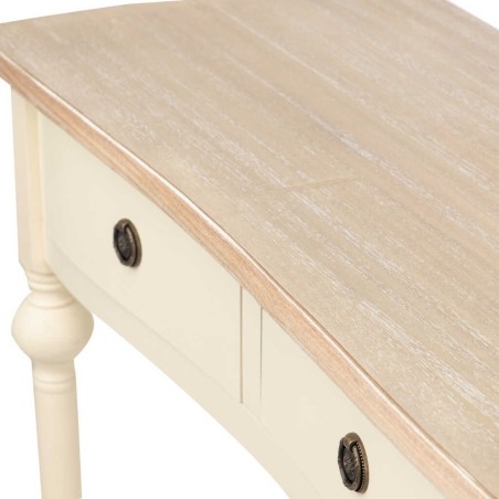 consola paulownia-mdf blanco-natural 90x40x80 cm