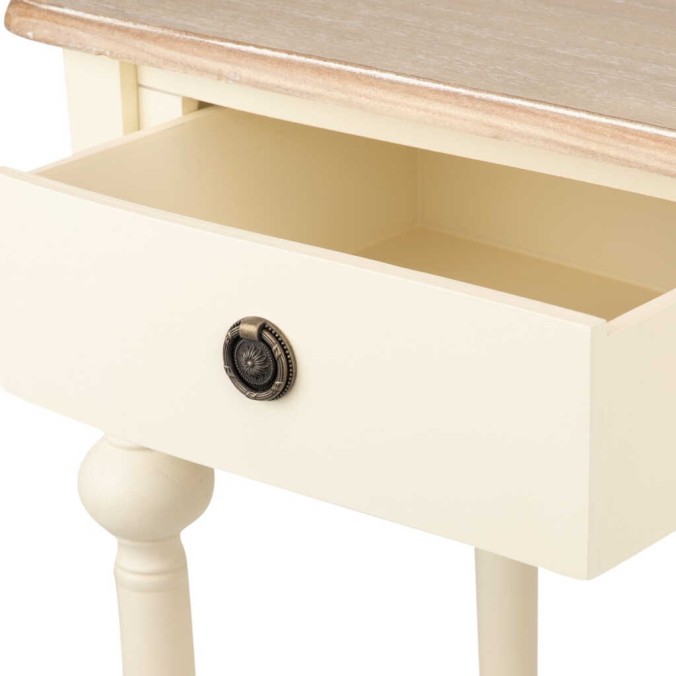 consola paulownia-mdf blanco-natural 90x40x80 cm