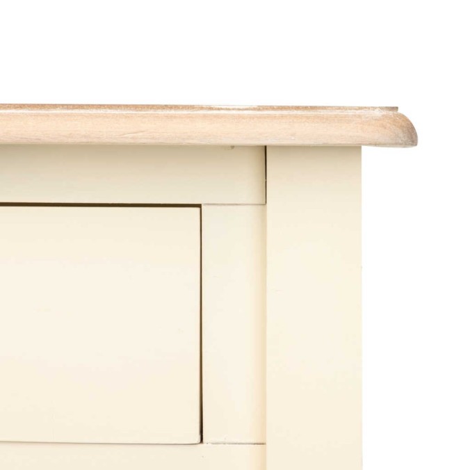 consola paulownia-mdf blanco-natural 90x40x80 cm