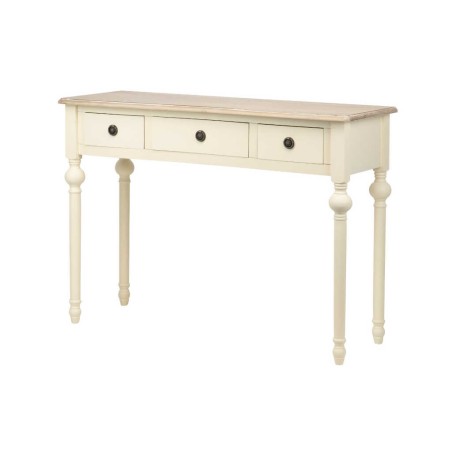 consola paulownia-mdf blanco-natural 110x40x80 cm