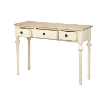 consola paulownia-mdf blanco-natural 110x40x80 cm