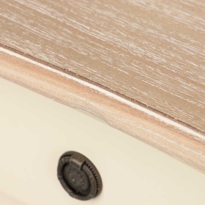 consola paulownia-mdf blanco-natural 110x40x80 cm