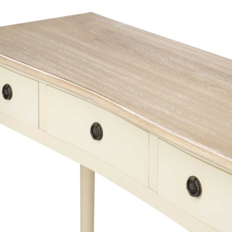 consola paulownia-mdf blanco-natural 110x40x80 cm