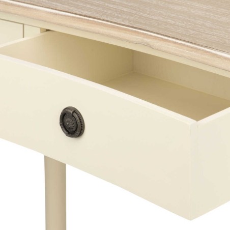 consola paulownia-mdf blanco-natural 110x40x80 cm