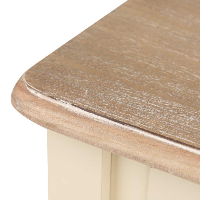 consola paulownia-mdf blanco-natural 110x40x80 cm