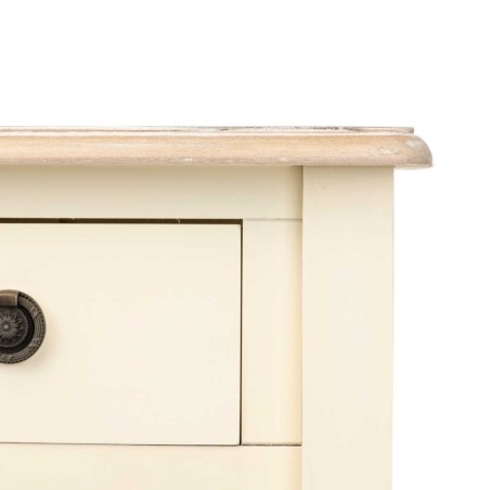 consola paulownia-mdf blanco-natural 110x40x80 cm