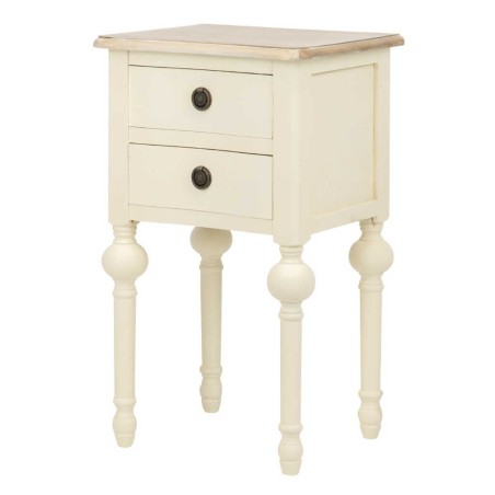 mesita paulownia-mdf blanco-natural 40x34x68 cm