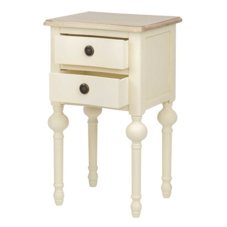 mesita paulownia-mdf blanco-natural 40x34x68 cm