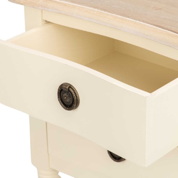 mesita paulownia-mdf blanco-natural 40x34x68 cm