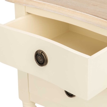 mesita paulownia-mdf blanco-natural 40x34x68 cm