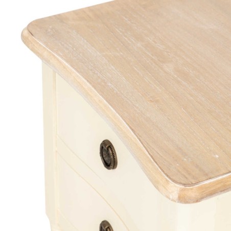 mesita paulownia-mdf blanco-natural 40x34x68 cm