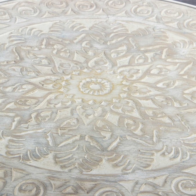 set 2 mesas de metal y madera 80x80x50-70x70x40 cm