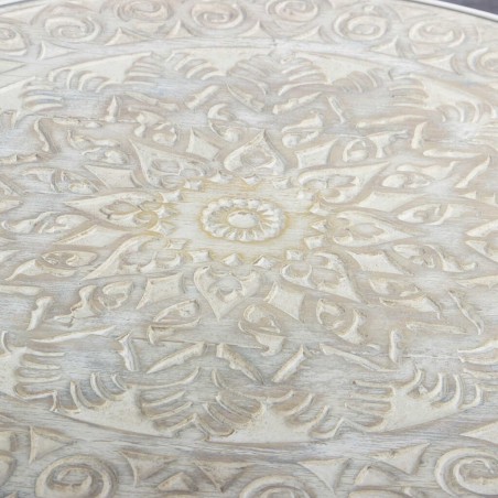 set 2 mesas de metal y madera 80x80x50-70x70x40 cm